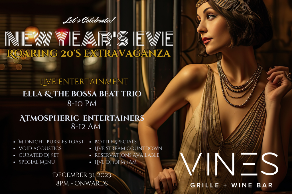 Roaring 20's New Year's Celebration in Orlando Vines Grille & Wine Bar